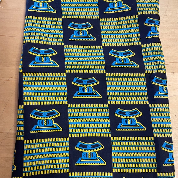 Ashanti Stool fabric per yard/ African Fabrics/ Cotton fabrics/ African textiles/ African Prints, Made in Africa