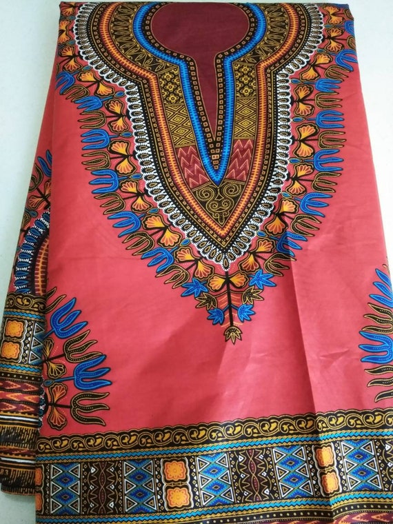 Red dashiki fabric per panel/ Dashiki clothing/ Dashiki top/ Etsy