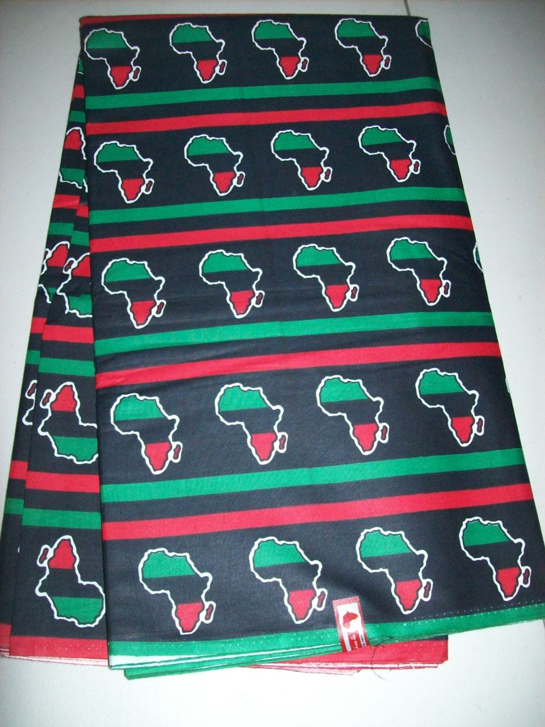 By the Yard African Fabric Continent of Africa Kwanzaa Color - Etsy