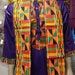 Kente #2 long African print stole 7'x 70' Basic and Unlined Stoles or Scarfs, Black History Month Stole, Kente Scarfs, School Sashes