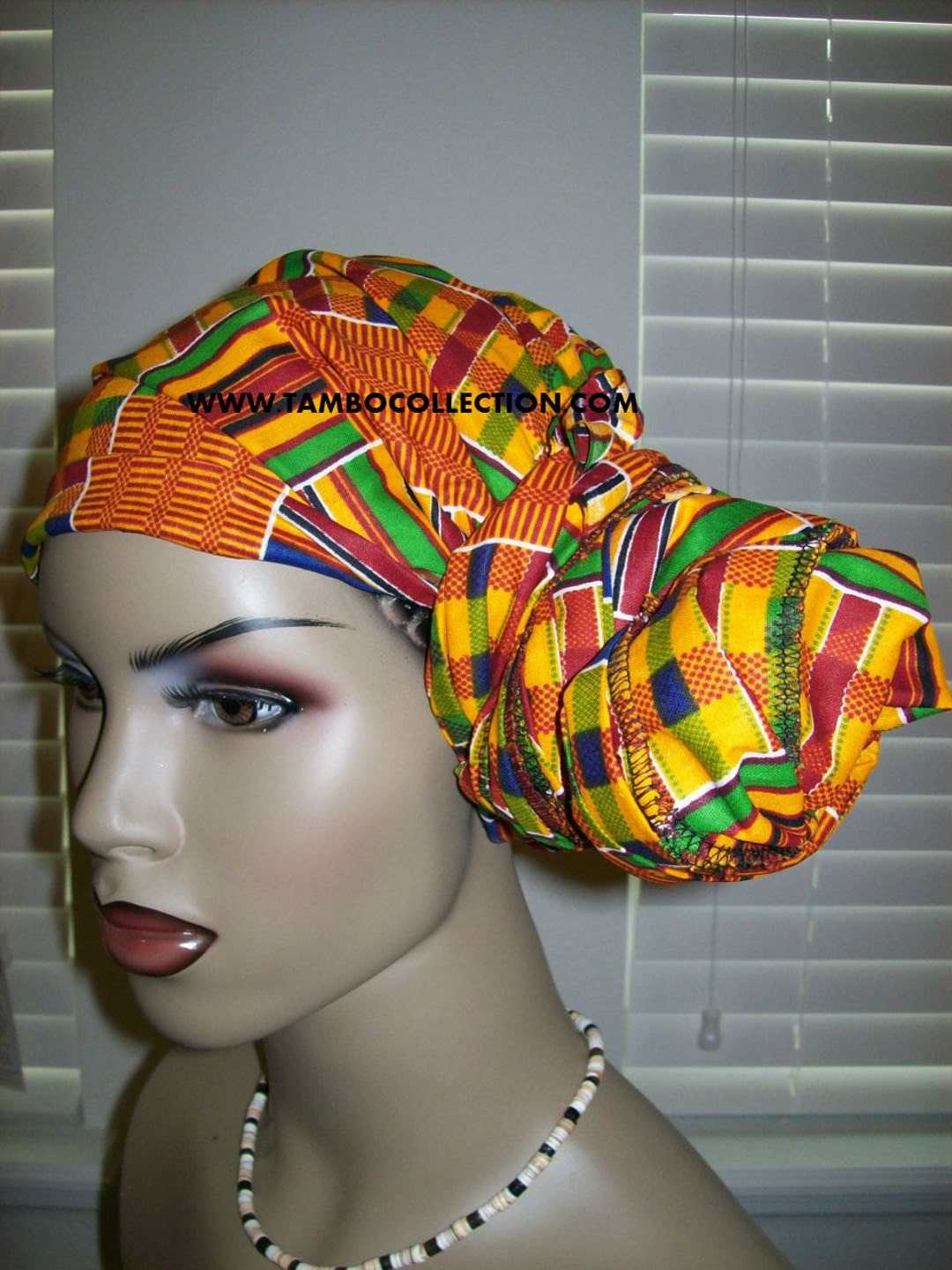 Kente 1 African Head Wrap Fabric, Head Scarf Fabric, Regular Size/ DIY Head Wrap Fabric/ African