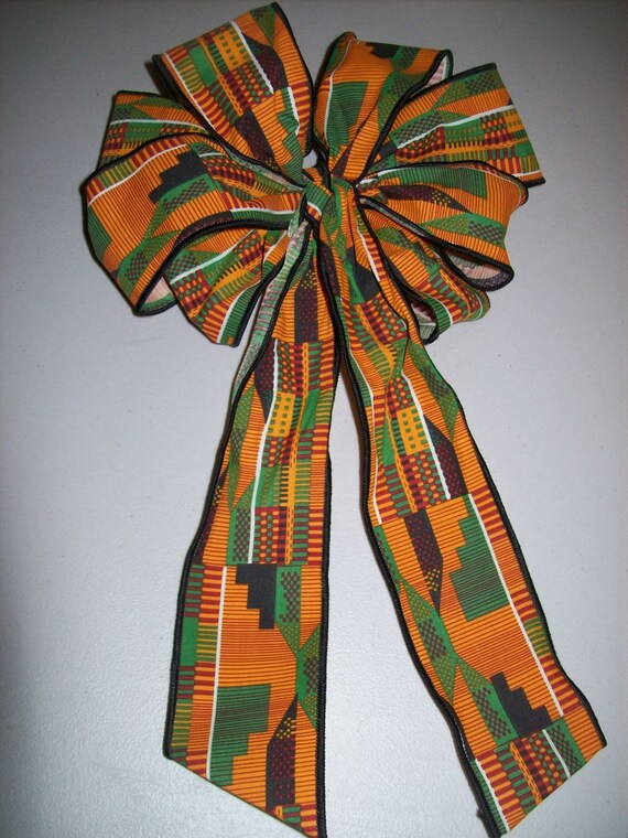African Kente Ribbon Pew Bows Custom Order Kente Bows / Wreath Etsy