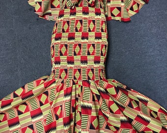 Freesize Elastic African dress, Women’s Kente maxi dress, Freesize size African dress Fits Small to 2X