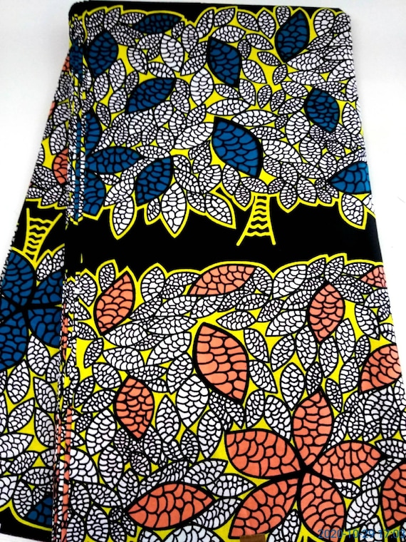 Hoja impresión tela africana cortada a medida / telas africanas / telas de  moda / textiles africanos / estampados africanos