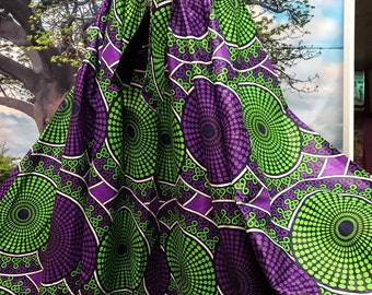 Freesize Purple and Green African Maxi Skirt, African skirt Ethnic print skirt/ Women's flare Skirt / Ankara Maxi skirt