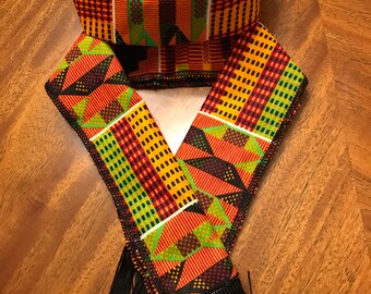 Baby’s First Kente Kufi hat and matching scarf gift set, size 3-6 Months Kufi African Hat set/ Christening or baby photo prop set