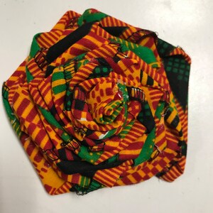 Kente lapel flower/ Unisex African lapel pin/ Corsage, boutonnière African Accessories/ African rose lapel pin image 2