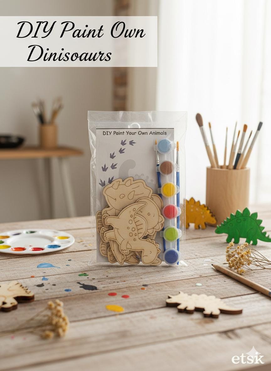 Animal Wood Cut Out - Kid Friendly Kit - Paint Your Own Craft Kit DIY