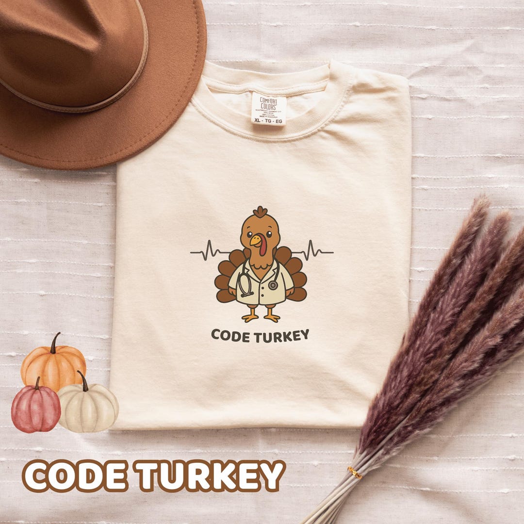 Code Turkey Thanksgiving T-shirt - Comfort Colors, Fall Apparel, Funny ...