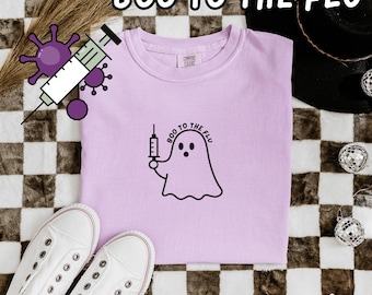 Boo to the Flu T-Shirt, Funny Halloween Flu Shot Ghost Tee. Comfort Colors Unisex Shirt, Medical Assistant, Nurse, PA, Doctor