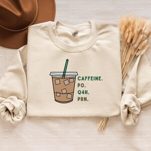 Caffeine Lover's x Nursing Crewneck Sweatshirt | Healthcare Workers Coffee Lovers Gift | Medical Student Apparel | PA Student