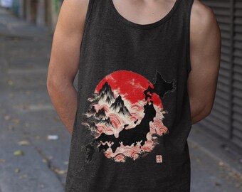 Men's 80's Japanese Flag Rising Sun Tank Top Shirt - Etsy
