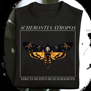 African Death&#39;s-Head Hawkmoth T-Shirt | Acherontia Atropos, Butterfly Insect Moth Scientific Illustration, Entomology Nature Enthusiast Tee