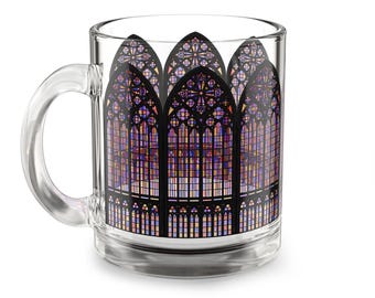 Cologne Cathedral Stained Glass Mug | Glassware, Coffee Connoisseur, Gothic Church Gift, Dark Academic, Dark Aesthetic, Classic Architecture