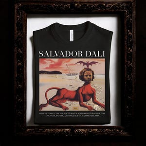 Salvador Dali Shirley Temple Artwork T-Shirt | Surrealist Artwork, Dark Academic, Dark Aesthetic, Hollywood Golden Age, Modern Art