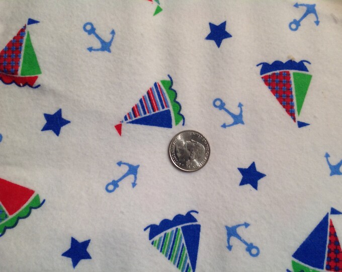 Nautical Flannel Fabric Etsy