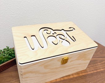 Custom Engraved Keepsake Box Baby Memory Time Capsule Boho Personalized Gift