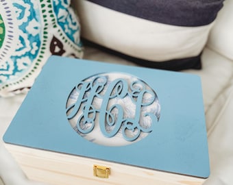 Personalized Baby Keepsake Box, Engraved Wooden Memory Box, Custom New Baby Gift, Rustic Time Capsule for Nursery Decor, Christening Gift