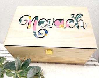 Personalized Wooden Keepsake Box | Engraved Memory Box