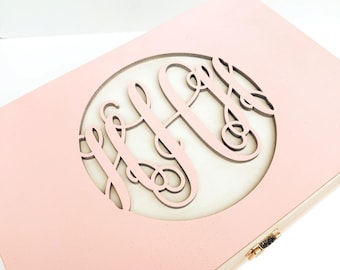 Wooden Name Fabric Keepsake Box | Laser Cut Wooden Box | New Baby Gift Or Christening Gift Or Christmas Eve Box