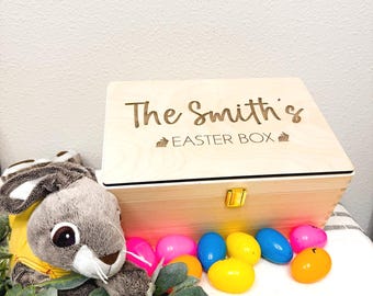 Easter Box Plaque Easter Box Ideas Personalized Name Sign for Girl Engraved Wooden Name Keepsake Gift Box for Kids Crate Sign