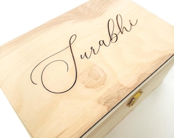 Personalized engraved wooden keepsake box | memory chest for weddings | rustic memento box| perfect for photos | sentimental keepsakes