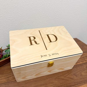 Personalization Custom Memory Keepsake Wooden Love Box Valentines Wedding, Engagement, Couple Gift for Him Her Boyfriend Girlfriend gift box