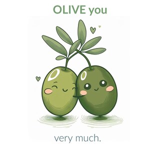 Tarjeta de felicitación Olive muchas gracias declaración de amor