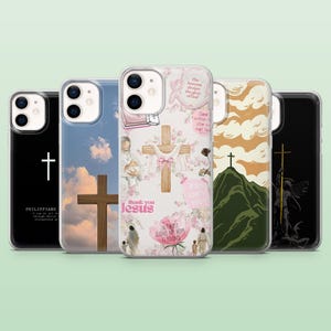 Jesus Cross Phone Case Christian Jesus Cover for iPhone 16 Pro, 15, 14, 13, 12, Samsung S25, S24Ultra, S23, S22, A16, A55, A25, Pixel 9, 8A