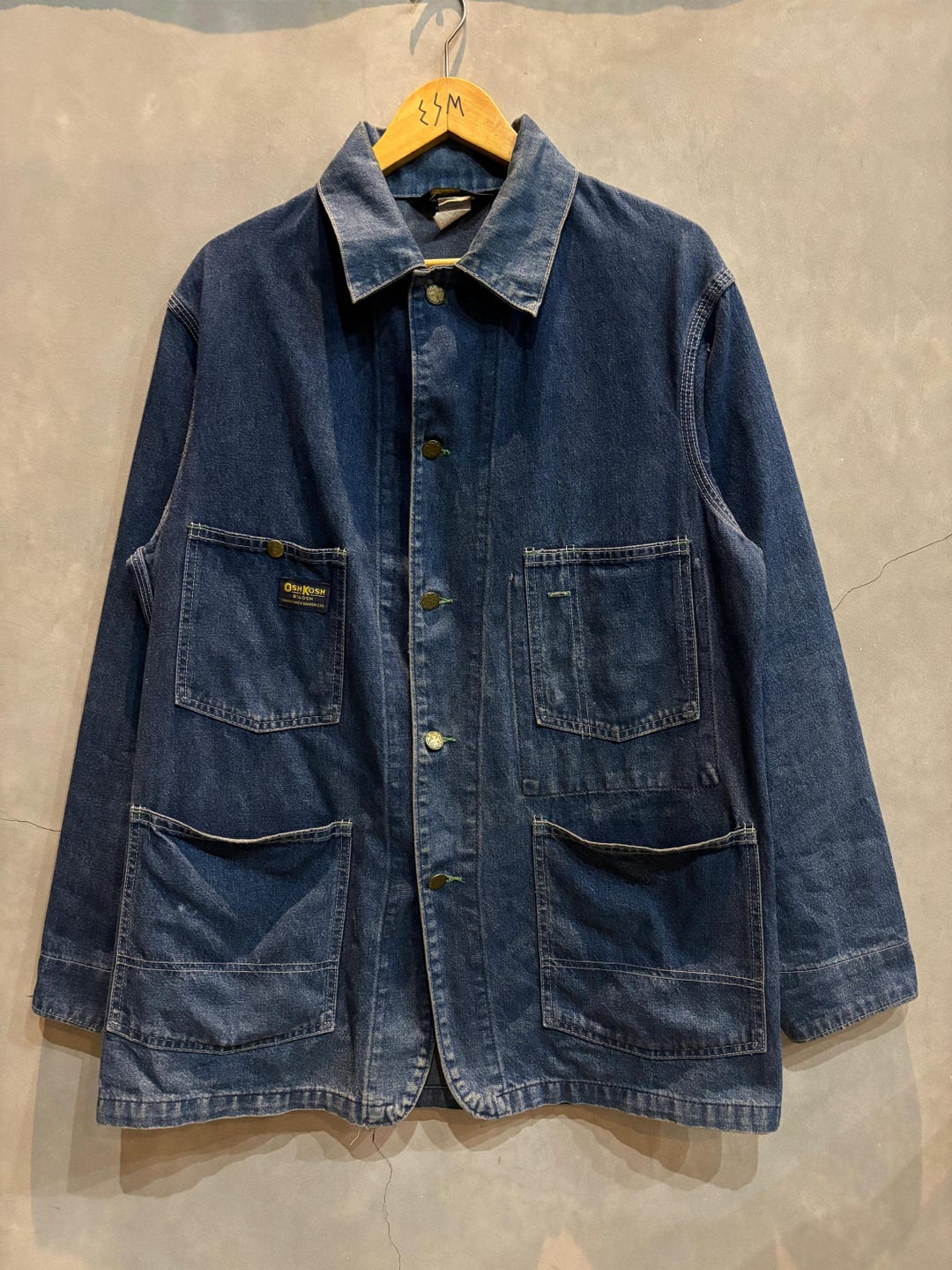 70s~ OSHKOSH Vintage Coverall Denim USA製 Vintage 70's Oshkosh B'gosh Coverall Denim Chore Work Jacket