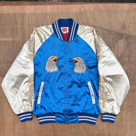 【希少】90's OLD・SOUVENIR JACKET Rare 90s Sukajan Souvenir Jacket Japan Yokosuka Eagle Dragon