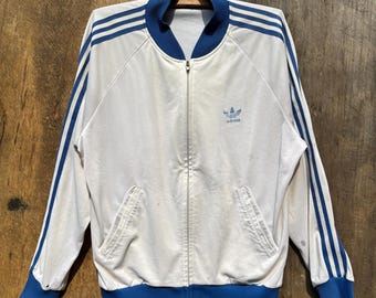 Vintage Adidas Ventex Track Jacket - Light Blue & Navy