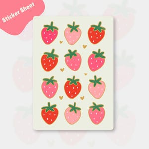 Feuille d'autocollants Fraises