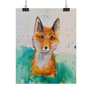 Unframed Fox Wall Art - Unframed Fox Watercolor Print - Nursery Animal Decor
