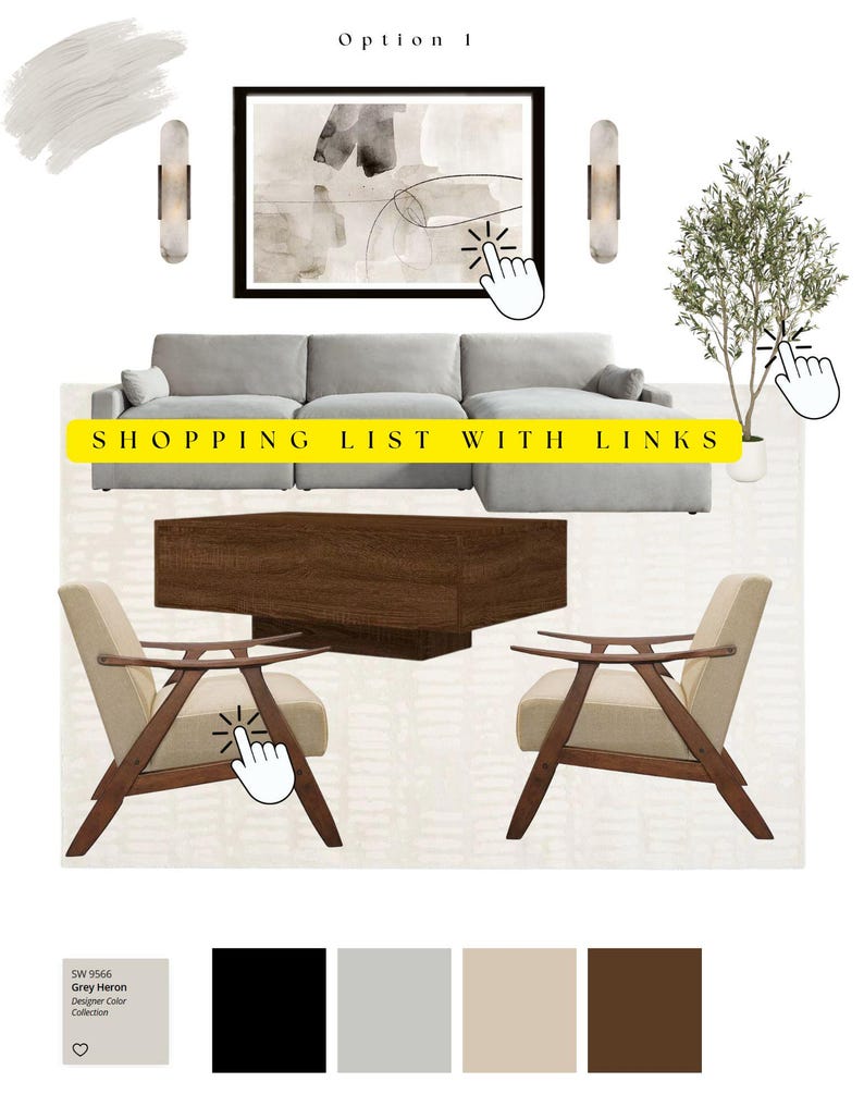 Budget Living Room Design Guide | Modern Organic Mood Board + Shopping ...