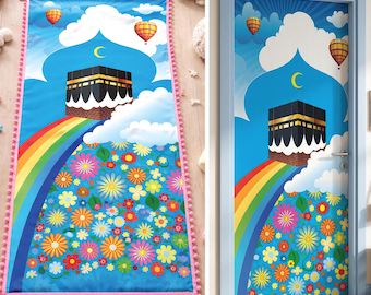 Children's Prayer Mat and Rug, Islamic Baby Gift, Eid Gift for Children, Digital Download Design, Classroom Door Decoration Vector