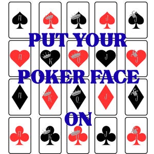 Put Your Poker Face On Printable Wall Art | Playing Card Decor | Poker Room Digital Download | Casino Game Night Art Print