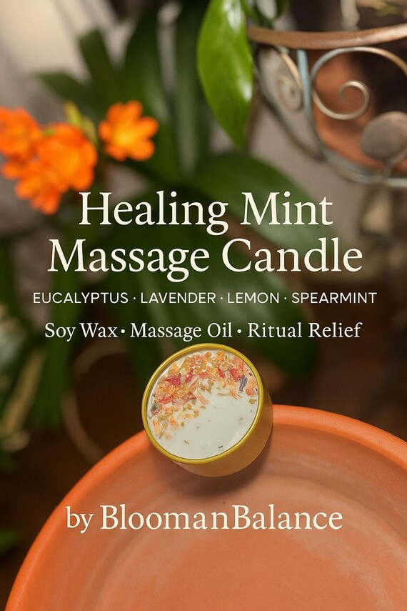 Heilende Massagekerze: Sojawachs mit Minze, Lavendel & Eukalyptus
