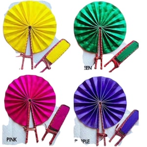 Wholesale!!7 pieces plain solid color fabric hand fan/ Ghana Ankara fans/ African print hand fan/ textile print hand fans