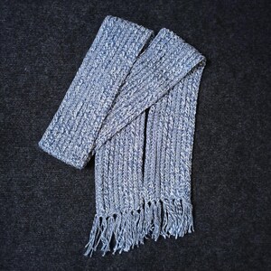 Crochet fait main, écharpe en laine d'hiver unisexe fait main cache-cou gris