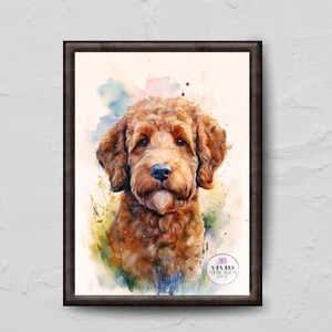 Labradoodle Colorful Canvas Digital Wall Art Print