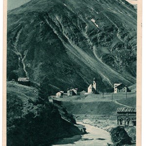 Historic Alpine Postcard – Austrian Mountain Village Vent on E5 Hiking Trail (1927)