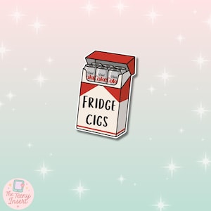 Fridge Cigs sticker | Funny Bookish Vinyl Sticker for Readers | Cute Pun Sticker for Kindle, laptop or journal