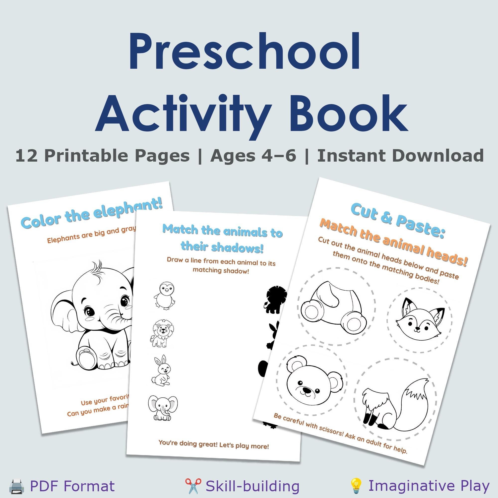Printable Preschool Activity Book for Kids Ages 3–6 – Fun and