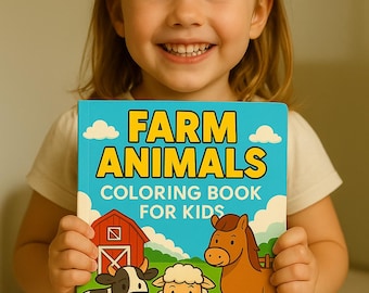 Libro para colorear de animales de granja para niños / Páginas para colorear imprimibles / Linda actividad de animales de granja para niños pequeños y preescolares
