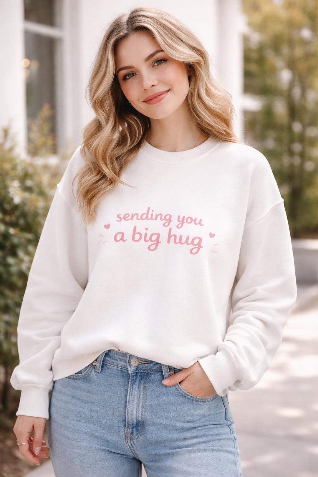 Sending You a Big Hug Sweatshirt Cozy Minimal Love Design | Cute Gift ...