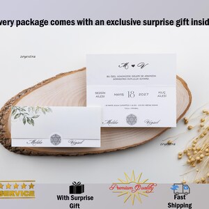 Olive Branch Wedding Invitation, Nikkah Invitations, Bohemian Invitation, Luxury Invitation with Gifts and Insured Shipping
