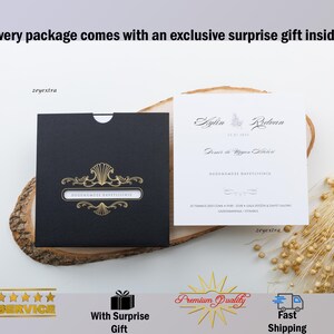 Luxury Wedding Invitation, Nikkah Invitations, Bohemian Invitation, Luxury Invitation, Minimalist Invitation with Gifts and Insured Shipping