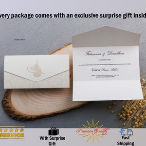 Islamic Wedding Invitation, Nikkah Invitations, Müslim Wedding, Arabic Invitation, Islamic Invitation with Gifts and Insured Shipping
