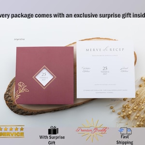 Luxury Wedding Invitation, Nikkah Invitations, Elegant Invitation, Arabic Invitation, Islamic Invitation with Gifts and Insured Shipping